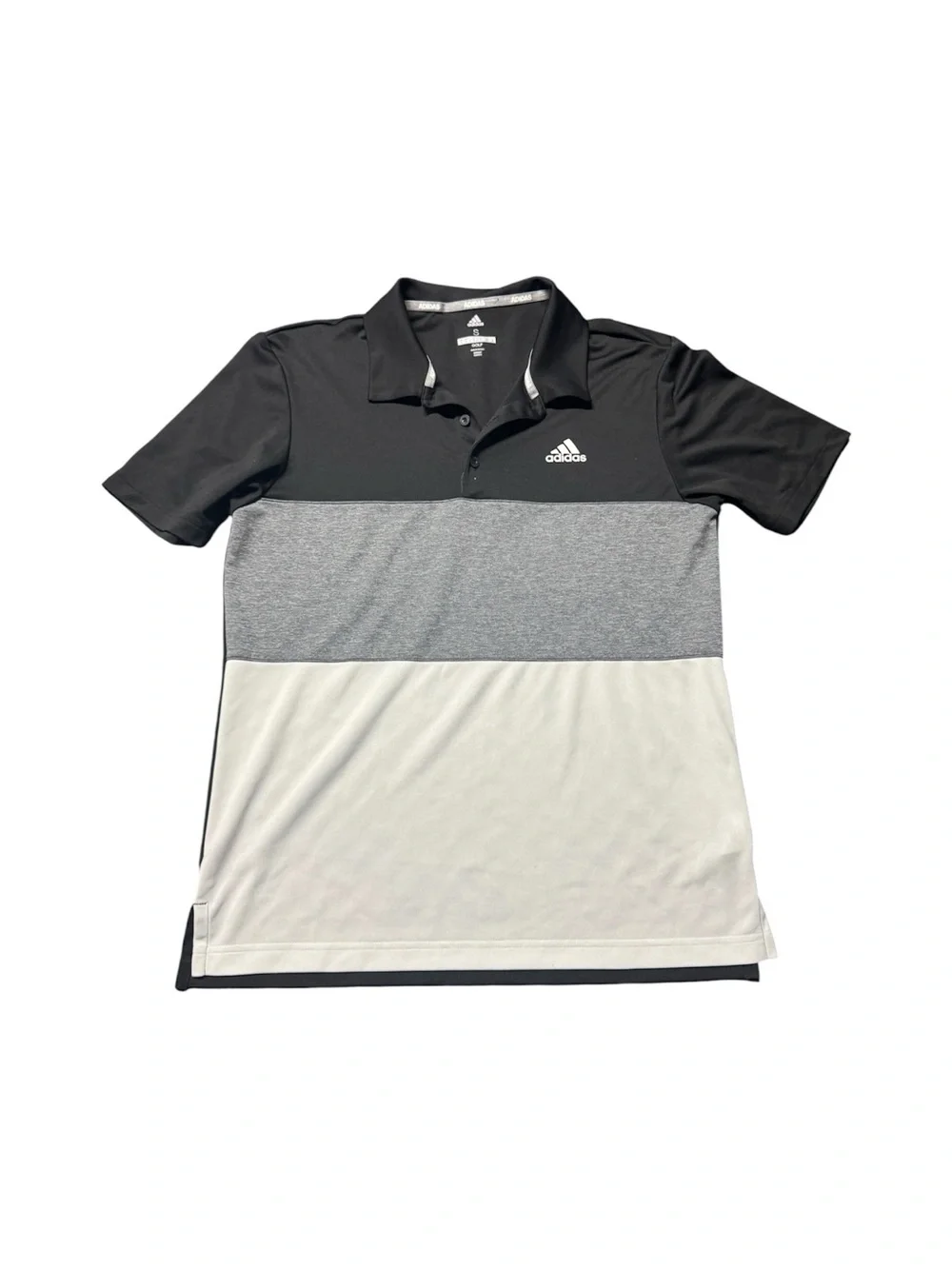 Adidas Golf Men’s Small Colorblock Polo Shirt Black Gray White